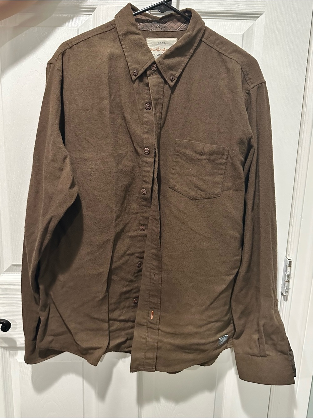Men's Brown Button-Down Shirt size L